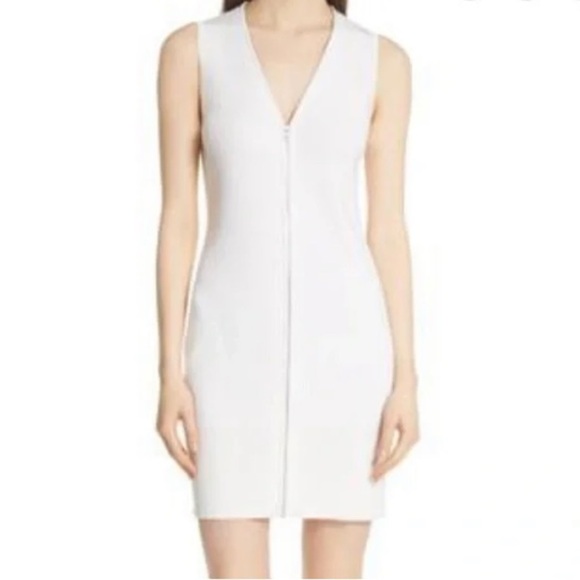 RAG & BONE Vivienne Ribbed Ivory Zip Dress Size Large - Picture 3 of 12